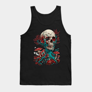 Skull and mushrooms. Tank Top